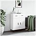 Credenza Bianca 69,5x34x90 Cm In Legno Multistrato - Foto miniatura 1