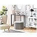 Pouf Contenitore Richland Velluto Grigio Chiaro - Foto miniatura 1