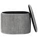 Pouf Contenitore Richland Velluto Grigio Chiaro - Foto miniatura 3