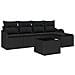 Set di divani da giardino  6 pezzi con cuscini beige polirattan, Divano da giardino 2 posti  con storage e cuscini polirattan nero - Foto miniatura 1