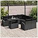 Set divano da giardino 9 pezzi con cuscini rattan nero, Divano da giardino 2 posti con spazio di stoccaggio e cuscini rattan nero - Foto miniatura 3