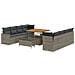 Set Divano da Giardino in 11 Pezzi con Cuscini Grigio Rattan Sintetico Acacia, Set da Pranzo da Giardino in 3 Pezzi con Cuscini Grigio Rattan Sintetico Acacia - Foto miniatura 1
