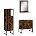 Set Mobili da Bagno 3 pz Rovere Fumo in Legno Multistrato - Foto miniatura 1