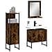 Set Mobili da Bagno 3 pz Rovere Fumo in Legno Multistrato - Foto miniatura 2