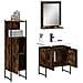 Set Mobili da Bagno 3 pz Rovere Fumo in Legno Multistrato - Foto miniatura 4
