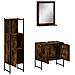 Set Mobili da Bagno 3 pz Rovere Fumo in Legno Multistrato - Foto miniatura 5