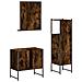 Set Mobili da Bagno 3 pz Rovere Fumo in Legno Multistrato - Foto miniatura 8