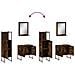 Set Mobili da Bagno 3 pz Rovere Fumo in Legno Multistrato - Foto miniatura 9