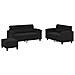 Set Divani 3 pz con Cuscini Nero in Tessuto Microfibra - Foto miniatura 1