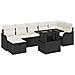 Set Divano da Giardino con cuscino 8 pcs Nero Poly Rattan - Foto miniatura 1