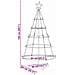 Albero a Cono di Natale con supporto Nero 125 cm Acciaio - Foto miniatura 9