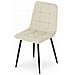 Sedia PYRA - Moderna in velluto beige con gambe nere x 2 - Foto miniatura 5