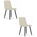 Sedia PYRA - Moderna in velluto beige con gambe nere x 2 - Foto miniatura 1