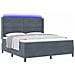 Letto a molle con materasso Grigio scuro 180 x 200 cm Velluto - Foto miniatura 1