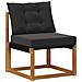 Set di divani da esterno con cuscino 4 pcs Naturale e Nero - Foto miniatura 3