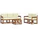 Set di divani da esterno con cuscino 6 pcs Naturale e Crema - Foto miniatura 1