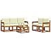 Set di divani da esterno con cuscino 6 pcs Naturale e Crema - Foto miniatura 3