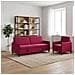 Set di Divani con Storage 2 pz Rosso Vino Poliestere - Foto miniatura 4