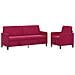 Set di Divani con Storage 2 pz Rosso Vino Poliestere - Foto miniatura 1