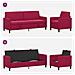 Set di Divani con Storage 2 pz Rosso Vino Poliestere - Foto miniatura 9