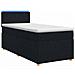 Letto box spring con materasso Nero 100 x 200 cm Tessuto - Foto miniatura 1