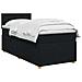 Letto box spring con materasso Nero 100 x 200 cm Tessuto - Foto miniatura 3