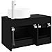 Set di mobili per il bagno 2 pz Rovere Nero - Foto miniatura 8