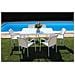 Set Tavolo Rettangolare Fisso Con Piano In Vetro 150 X 90 Con 6 Poltrone In Wicker Bianco Intreccio Sintetico Da Esterno - Foto miniatura 1