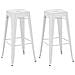 Set 2 Sgabelli Bar Joshua in Metallo I Coppia Sgabelli Industriali Scandinavian Senza Schienale Impilabili I 2 Sgabelli da Bancone H 77 cm Bianco - Foto miniatura 5