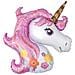 Amscan - Palloncino Alluminio Testa Unicorno Con Criniera Rosa - Foto miniatura 1