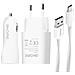 Caricabatteria Da Auto 2.1a 3 In 1 E Cavo Micro-usb Bianco - Foto miniatura 1