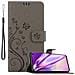 Custodia Compatibile Con Samsung Galaxy S10 In Grigio Fiore - Coperchio Protettivo In Design Floreale Con Chiusura Magnetica, Funzione Stand E Slot Per Carte - Foto miniatura 1