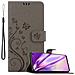 Custodia Compatibile Con Samsung Galaxy S10 In Grigio Fiore - Coperchio Protettivo In Design Floreale Con Chiusura Magnetica, Funzione Stand E Slot Per Carte - Foto miniatura 4