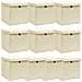 Scatole Portaoggetti con Coperchi 10pz Crema 32x32x32cm Tessuto - Foto miniatura 1