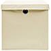 Scatole Portaoggetti con Coperchi 10pz Crema 32x32x32cm Tessuto - Foto miniatura 4