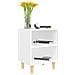 Comodini con Gambe in Legno Massello 2pz Bianchi 40x30x50 cm - Foto miniatura 3