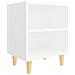 Comodini con Gambe in Legno Massello 2pz Bianchi 40x30x50 cm - Foto miniatura 4