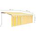 Tenda Sole Retrattile Manuale Parasole e LED 4x3m Gialla Bianca - Foto miniatura 2