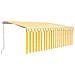 Tenda Sole Retrattile Manuale Parasole e LED 4x3m Gialla Bianca - Foto miniatura 1