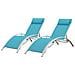 Set Di 2 Sedie A Sdraio Galapagos In Textilene Blu - Alluminio Bianco - Foto miniatura 1