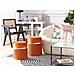 Set Di 2 Pouf Contenitore Camdenton Velluto Arancione - Foto miniatura 1