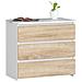 Comodino CL3, 3 cassetti, 60x35x57 cm, Colore Bianco e Sonoma Quercia - Foto miniatura 1