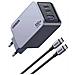 Ricaricatore Rapido con Cavo USB-C Nexode Pro EU 3-Port Universale Colore Nero e Grigio - Foto miniatura 1
