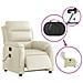 Poltrona Massaggiante Elettrica Reclinabile Crema Similpelle - Foto miniatura 5