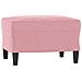 Divano a 3 Posti con Poggiapiedi rosa 180 cm in Velluto - Foto miniatura 5