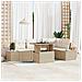 Set Divano da Giardino 6 Pezzi con Cuscini Beige Polyrattan - Foto miniatura 2