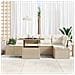 Set Divano da Giardino 6 Pezzi con Cuscini Beige Polyrattan - Foto miniatura 3