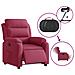 Poltrona Elettrica Reclinabile Rosso Vino in Tessuto - Foto miniatura 6