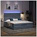 Struttura Letto Pouf con Materassi 200x200 cm Velluto - Foto miniatura 3