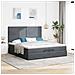 Struttura Letto Pouf con Materassi 200x200 cm Velluto - Foto miniatura 4